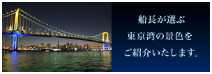 船長が選ぶ 東京湾の景色を  ご紹介いたします。